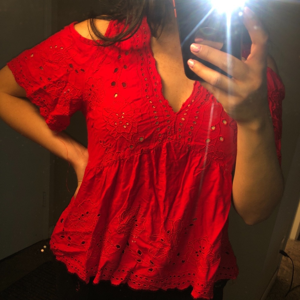 Red boho top